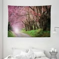 thumbnail image 1 of Japanese Garden Tapestry, National Park in Chiang Mai Cherry Blossoms Spring Picture, Wall Hanging for Bedroom Living Room Dorm Decor, 80W X 60L Inches, Fuchsia Brown Fern Green, by Ambesonne, 1 of 2