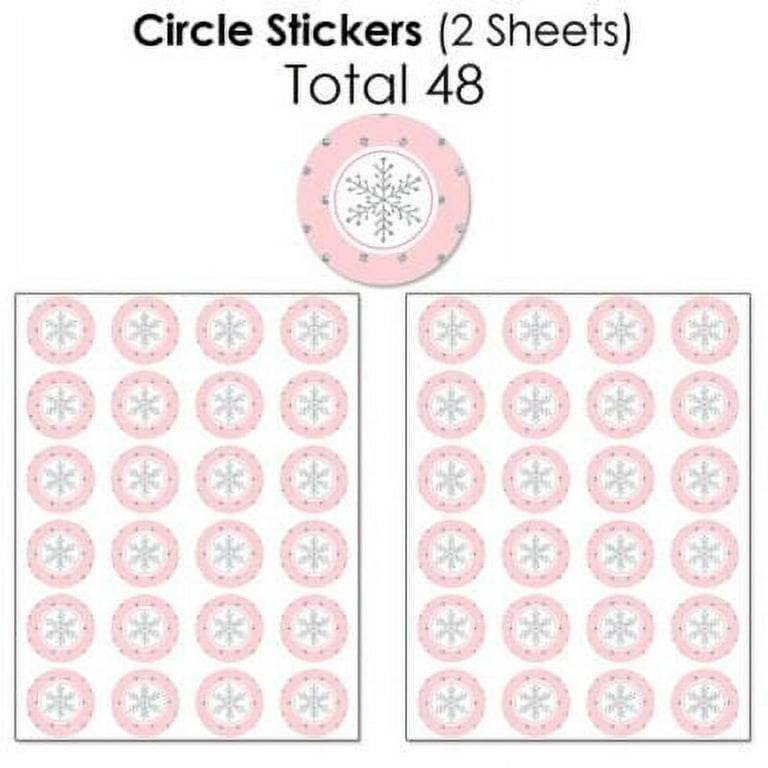 Big Dot of Happiness - It's A Girl - Mini Candy Bar Wrappers, Round Candy Stickers and Circle Stickers - Pink Baby Shower Candy Favor Sticker Kit - 304 Pieces