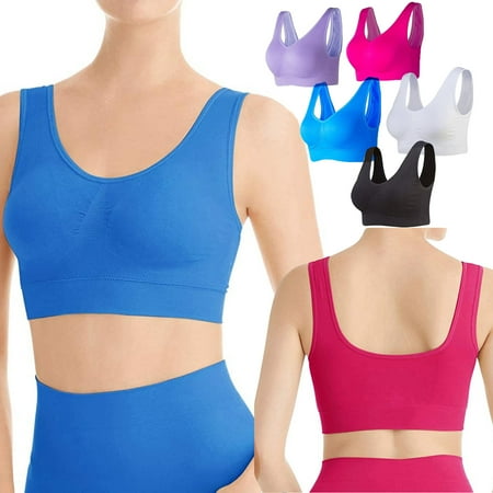 

5 Pack Seamless Sports Bra Wirefree Yoga Bra with Removable Pads for Women