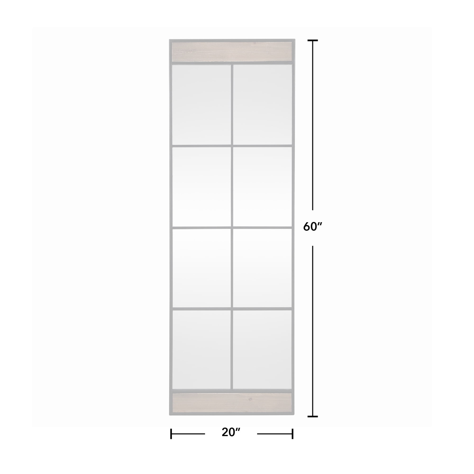 FirsTime & Co. Black and Brown Joella Standing Mirror, Industrial, Rectangular, 20 x 1 x 60 in