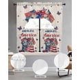 thumbnail image 3 of 4th of July Kitchen Curtains Sets 36 Inch Length with Valance, Independence Day Blue Red Spring Floral Rustic Swag Valances and Tiers Curtain Set Drapes Swag Curtains for Living Room, Bathroom, 3 of 6