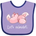thumbnail image 3 of Inktastic Let's Relaxolotl with Cute Sleeping Axolotls Boys or Girls Baby Bib, 3 of 4