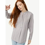 Free Assembly Women's Bib Tunic Top with Long Sleeves