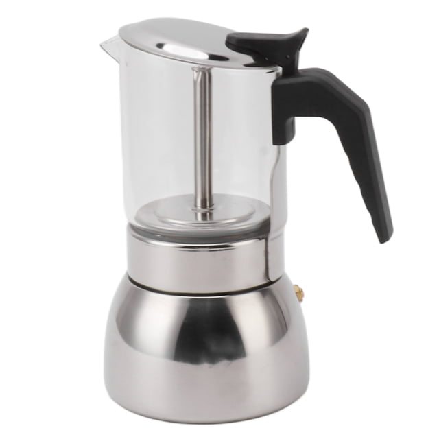 Cafetera de acero inoxidable de doble válvula, resistente a altas temperaturas, multifuncional, portátil, para el hogar, cafetería, 300 ml