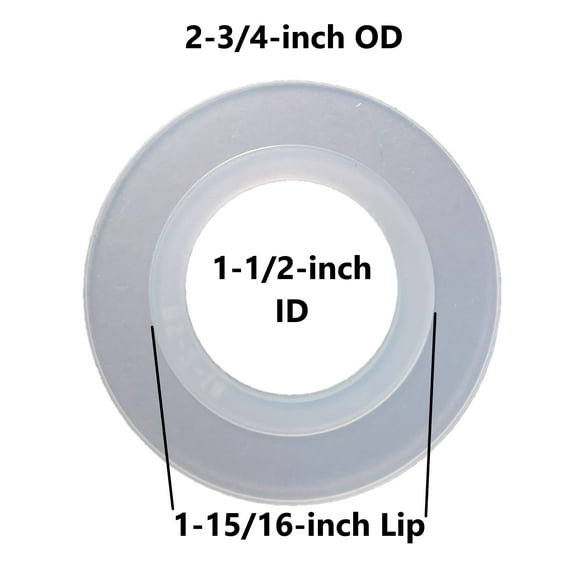 Toilet Flush Seal (70mm OD, 39mm ID 49mm Lip)(2-3/4-inch OD, 1-1/2-inch ID, 1-15/16-inch Lip),