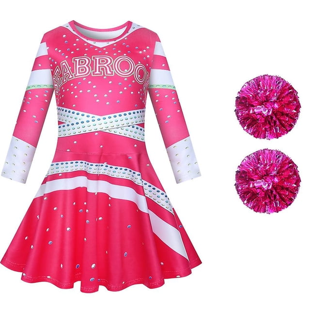 Zombies 3 Zombie disfraz de escuela secundaria, vestido de porristas para niños, faldas superiores para niñas pequeñas, monos de carnaval y Halloween