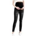 thumbnail image 3 of YABCSAZ Women's Maternity Jeans Over the Belly Comfy Stretchy Ripped Distressed High Waist Denim Jeggings Skinny Pregnancy Pants Maternity Leggings for Women Gifts for Women, 3 of 6