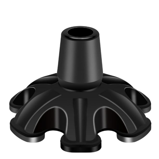 Punta de bastón PANZHENG de 3/4 de pulgada con 6 patas de apoyo, punta de bastón autoportante, base de 6 patas de apoyo, reemplazo de bastones para caminar, bastones, bastones plegables NEGRO