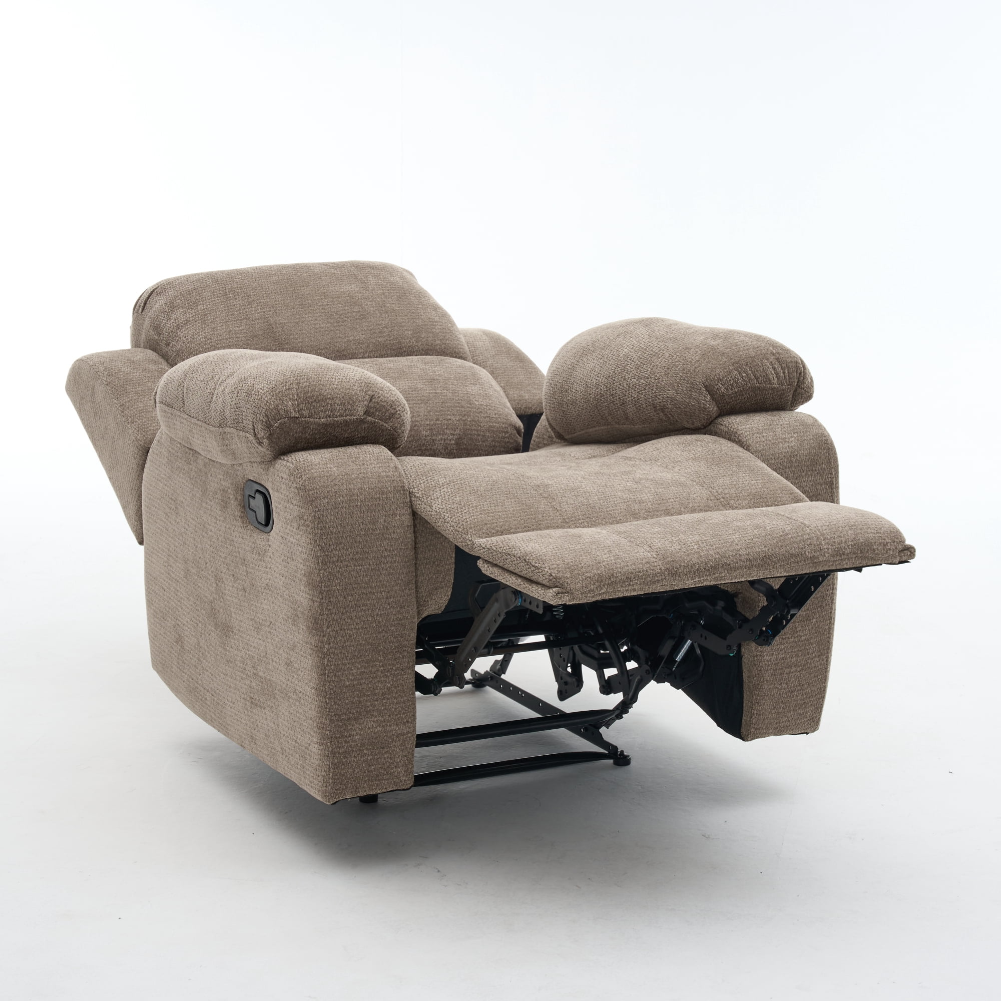 Leumius Recliner Chairs for Living Room, Manual Reclining Chair Single Sofa, Ergonomic Lounge Chair with Rocking Function,400LB Capacity, Adjustable 110°-170° Lounge Chair for Bedroom,Khaki
