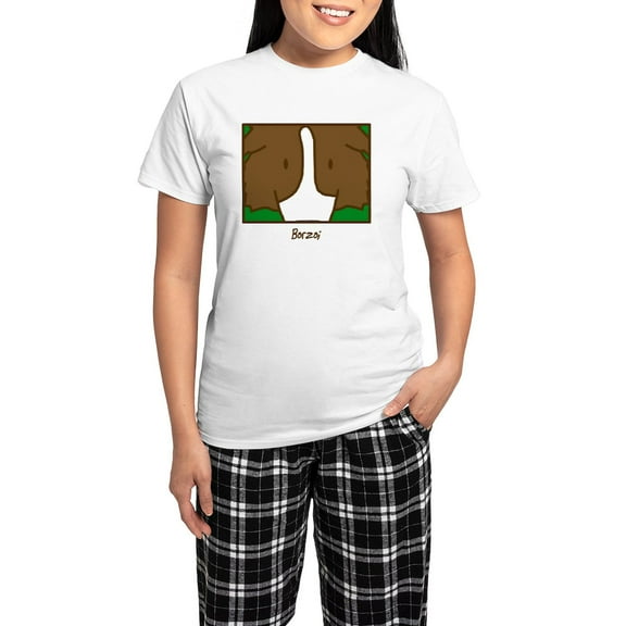 CafePress - Generic_Borzoi Women's Light Pajamas - Women's Short Sleeve Print T-Shirt and Pants Light Cotton Pajama Set