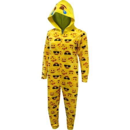 Briefly Stated Women's LOL Emoji Hooded One Piece Pajama