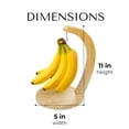thumbnail image 2 of JS Gourmet Bamboo Banana Stand Holder with Hanging Hook, Ideal for Kitchen Decor, 2 of 8