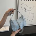 thumbnail image 1 of Bolso de mujer Cadena Y2K Bolsos de compras PU Hot Girls Punk Bag Purse (Azul claro), 1 of 7
