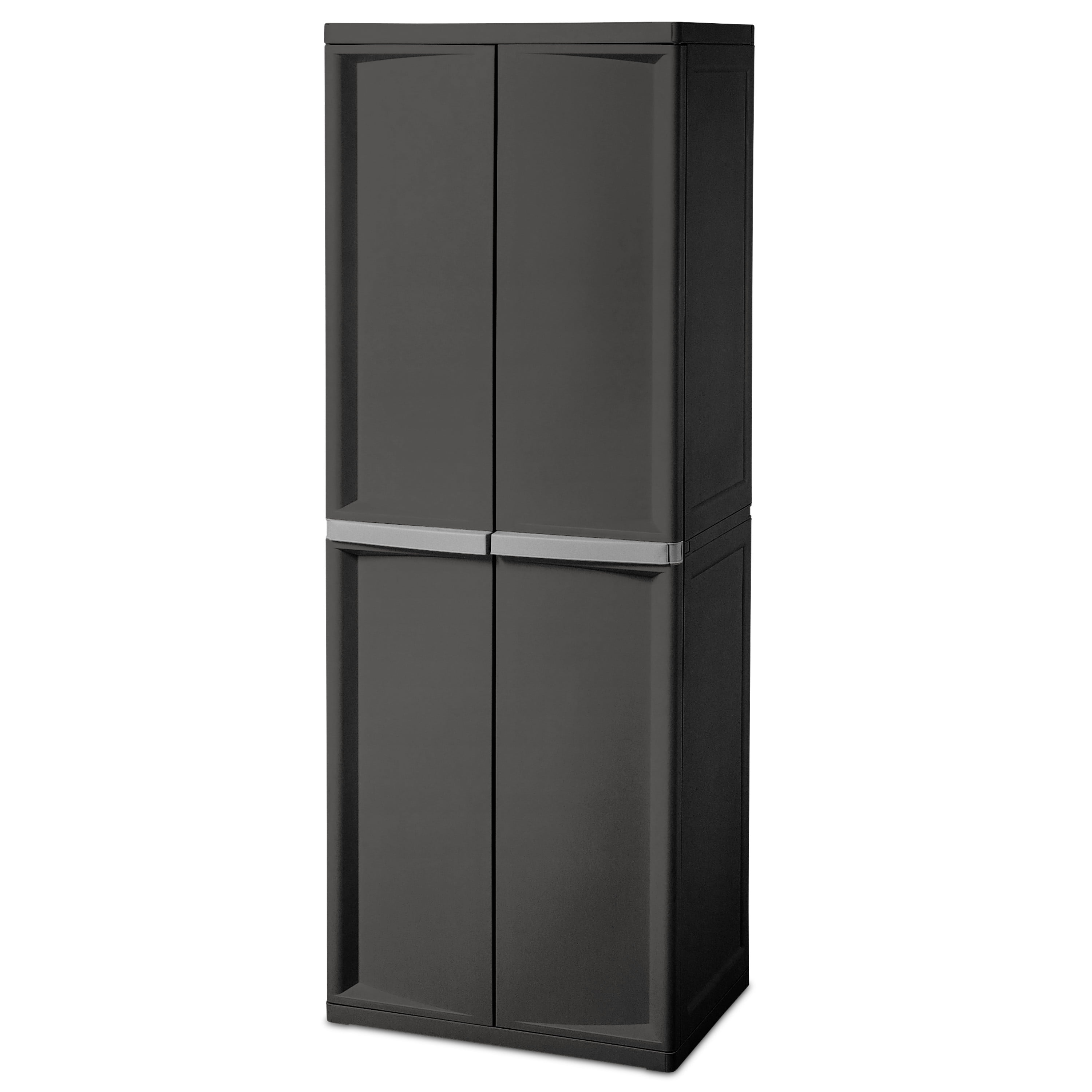 Sterilite 4 Shelf Cabinet Flat Gray, Sterilite Storage Cabinets With Doors And Shelves