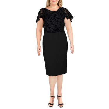 Lauren Ralph Lauren Women's Dalen Metallic Floral Cocktail Dress (10, Black)