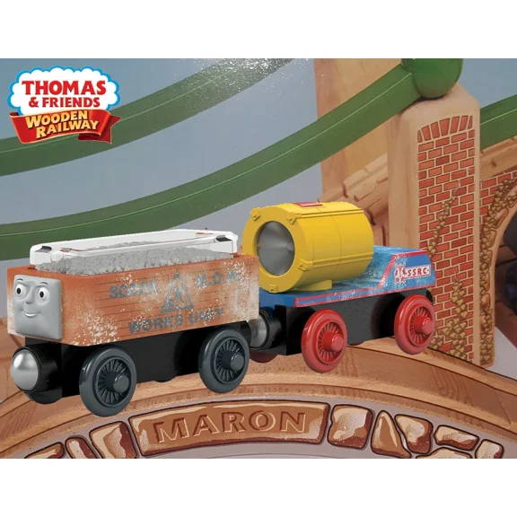 Thomas & Friends Wooden Railway Dustin Comes in First Accessory Pack (Blizzard Beach Search and Rescue Cargo Cars)