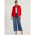 thumbnail image 2 of Scoop Women's and Women’s Plus Relaxed Ultimate ScubaKnit Blazer with Scrunch Sleeves, Sizes XS-4X, 2 of 5
