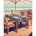 thumbnail image 2 of Outdoor Tablecloth with Umbrella Hole and Zipper Boho Geometric Stripes Rectangle Outdoor Tablecloths 60x84 Table Cloths Bohemia Tribal Elephant Black Patio Table Cloth Cover for Outdoor Tables Garden, 2 of 6