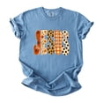 thumbnail image 3 of Jesus Shirt for Women Floral Leopard Christian Easter Graphic Tee, Blue Jean Shirt, M, 3 of 8