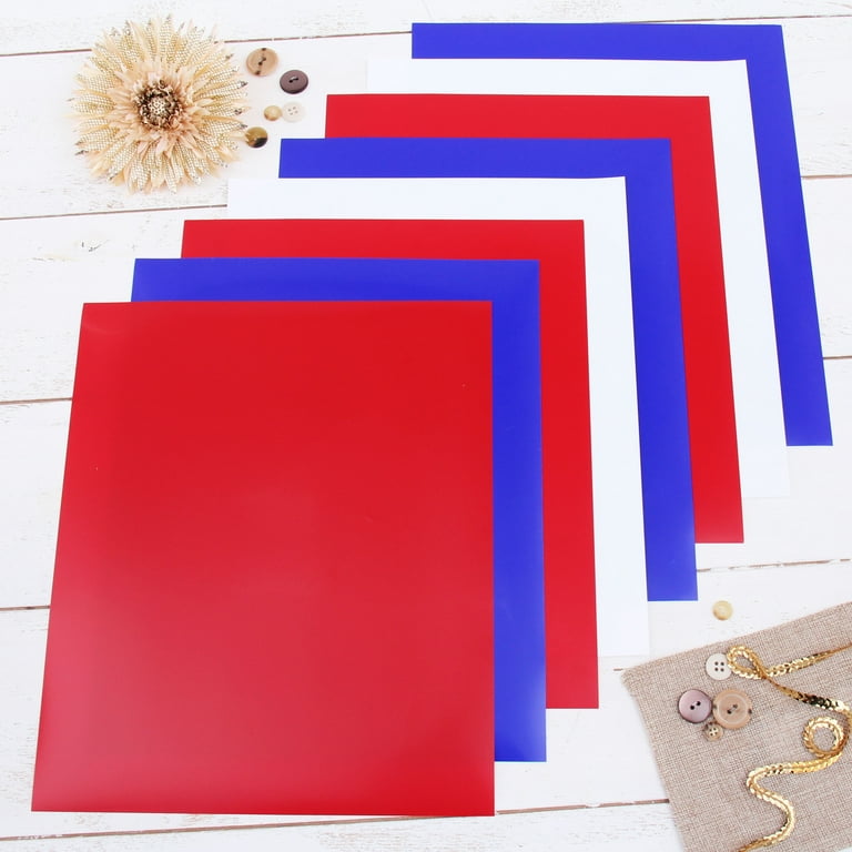 AHIJOY Red and Blue Adhesive Vinyl Bundle 12x12 Red & Blue Permanent  Vinyl Sheets for Cricut Silhouette Cameo,24 Pack Independence Day Set