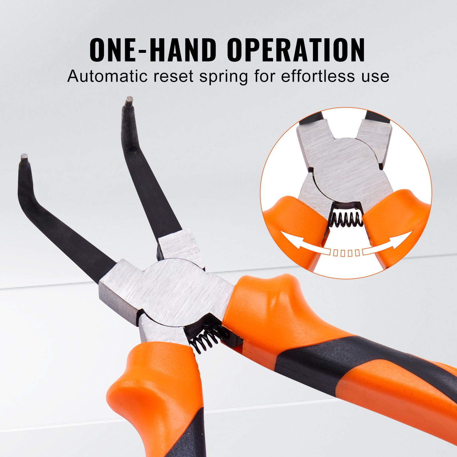 SKYSHALO Snap Ring Pliers Set, 4-Piece 0.07" Tip Diameter, High Carbon Steel Straight and Bent Jaw, Heavy Duty Internal and External Circlip Pliers Kit, with Portable Tool Bag