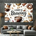 thumbnail image 2 of Coffee Baby Shower Backdrop A Baby is Brewing Coffee Photography Background Watercolor Milk Bottle Coffee Beans Donuts Newborn Baby Shower Party Decorations Holiday Colorful Firework Banner, 2 of 6
