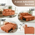 thumbnail image 3 of AISWORD 3 in 1 Convertible Sleeper Sofa Bed for Living Room, 55" Velvet Pull Out Couch, Space-Saving Loveseat with Adjustable Back, Side Pocket and 2 Pillows, Orange, 3 of 6
