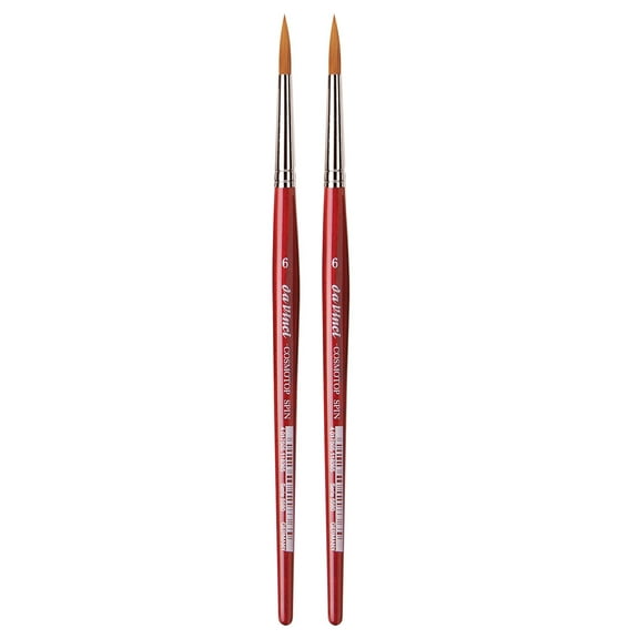 da Vinci COSMOTOP-SPIN Silkpainting Brush, Synthetic, Watercolor, Round, Size 6, Pack of 2