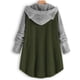 thumbnail image 3 of Puntoco - Abrigo con botones para mujer, diseño de patchwork con capucha, suéter suelto, blusa de talla grande Puntoco Puntoco-4385, 3 of 6