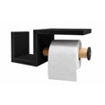 thumbnail image 3 of Porta Rollo Papel Higiénico Mdf Con Estante Moderno Baño Negro, 3 of 4