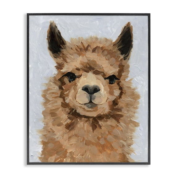 Stupell Industries Rustic Lodge Fuzzy Llama Black Framed Giclee Art, 11 x 14, by Victoria Barnes