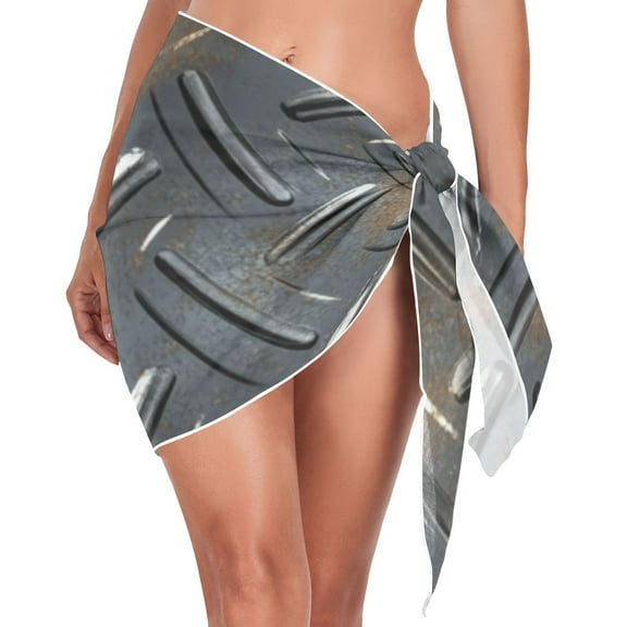 Ckdifva Pixelated Metal Beach Cover Up for Women Swimsuit Coverups Bikini Wrap Short Skirt