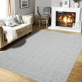 thumbnail image 2 of Hasoo Washable Area Rug 8x10 Rug for Living Room Modern Solid Gray Braid Printed Floor Cover Carpet for Home Decor, 2 of 7