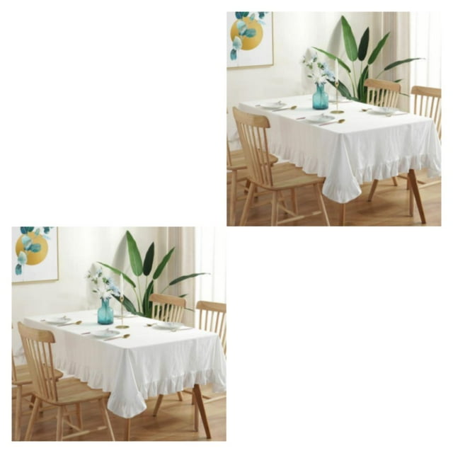 Guardoinrt Nappe Rectangulaire Entretien Facile Robuste et Durable Assure un Entretien Facile Blanc 90*90CM 2ensemble