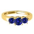thumbnail image 7 of Mauli Jewels Rings for Women 1.80 Carat Three Stone Round Shaped Tanzanite Ring 4-prong 10K Yellow Gold, 7 of 7