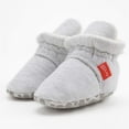 thumbnail image 4 of Unisex Newborn Baby Cotton Booties Non-Slip Sole for Toddler Boys Girls Infant Winter Warm Fleece Cozy Socks Shoes, 4 of 6