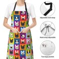 thumbnail image 6 of Honeii Colorful Bulldog Print Waterproof Apron, Adjustable Kitchen Apron with Pockets,for Gardening, Dishwashing, Meat Processing, Car Washing, and Pet Grooming, 6 of 8