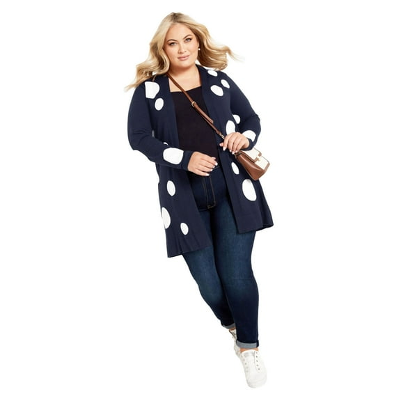 Avenue Women's Plus Size Spot It Cardigan