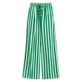 thumbnail image 6 of Endives Wide Leg Pants for Women Summer Striped Loose Straight Leg Elastic Waist Trousers with Pockets Vacation Outfits Flowy Pants for Women, 6 of 6