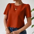 thumbnail image 6 of Up to 50% off Xunlbb Womens Short Sleeve Shirt Women's Casual Solid Color Short T-shirt Top Womens Trendy Tops, S-2XL, 6 of 7
