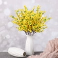 thumbnail image 3 of 6 PCS 25.5inch Artificial Flowers Yellow Silk Fake Winter Jasmine Long Stem Artificial Orchids Flowers for Decoration Indoor Outdoor Wedding Home Bedroom Yard Cemetery, 3 of 5