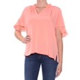 thumbnail image 2 of Rachel Rachel Roy Vanessa High Neck Cold Shoulder Top Grapefruit M, 2 of 3