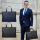 thumbnail image 1 of Maletín portátil de tela de gran capacidad - 14,57x11,02x2,36 pulgadas Bolsa para documentos de negocios para hombres, compartimentos múltiples, negro o azul, 1 of 6