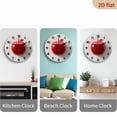 thumbnail image 4 of 2D Flat 1pc 10Inch Wooden Red Apple Wall Clock - Silent Non-Ticking Round Clock with Golden Hands, Battery Operated (AA Not Included) - Modern Home Decor for Living Room, Kitchen, Office, 4 of 7