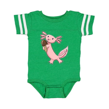 

Inktastic Cute Axolotl Eating Ice Cream Gift Baby Boy or Baby Girl Bodysuit