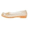 thumbnail image 3 of CAIXIA Womens Sandals Women's Ballet Flat Jelly Sandals Breathable Mesh Summer Beach On Comfortable Low Heel Clear Hollow Design Casual Shoes,Orange, 3 of 9