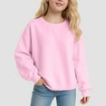 thumbnail image 2 of Gubotare Kids Sweatshirts Girls Kids Pullover Sweatshirt with Crewneck Girls' Casual Oversized Top Shirts Long Sleeve Size 7-8 (Pink,7-8 Years), 2 of 6