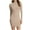 Beige, variant on Lovskoo 2024 Women Mock Neck Ribbed Bodycon Dress Long Sleeve Mini Pencil Dresses Beige