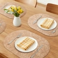 thumbnail image 2 of Placemats Set of 6 Leather Placemats for Kitchen Dining Table Decor Waterproof Heat Resistant Table Placemats Khaki 17.7*11.8inch, 2 of 6