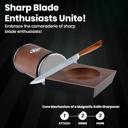Upgraded Rolling Knife Sharpener Kit, Multi-Angle Adjustable Tool (Diamond/Ceramic Discs) – Makes Knife Sharpening Easy (Home Decor, Kitchen, & Other)
